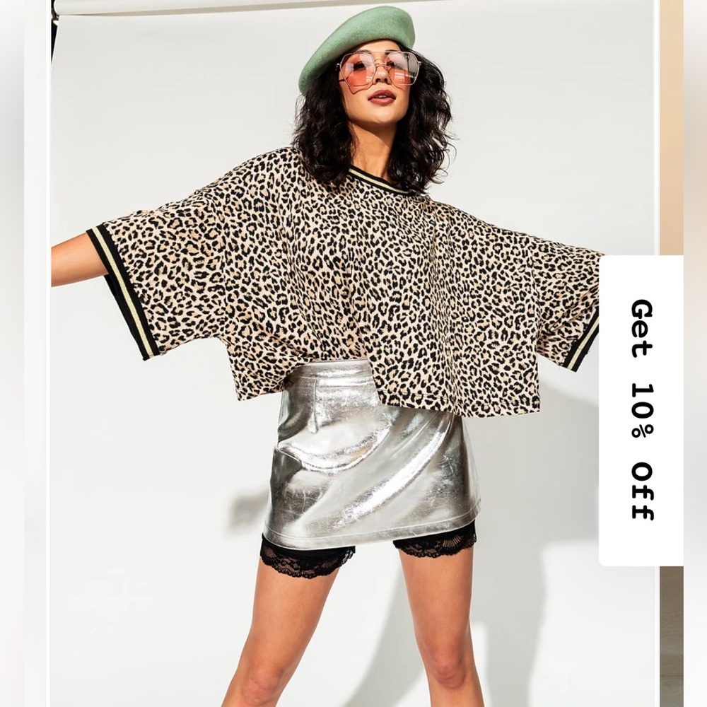 Dressed in LALA Silver Mini Skirt